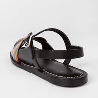 Paul Smith Black and Swirl Leather "Sedona" Sandals